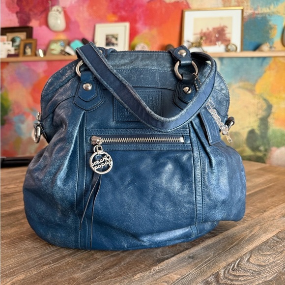Vintage EUC Rare Coach Poppy Blue Shoulder Bag| Vintage Y2K Bag - Picture 15 of 16